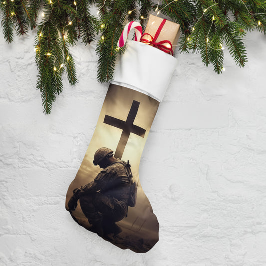 Kneeling Soldier Christmas stocking